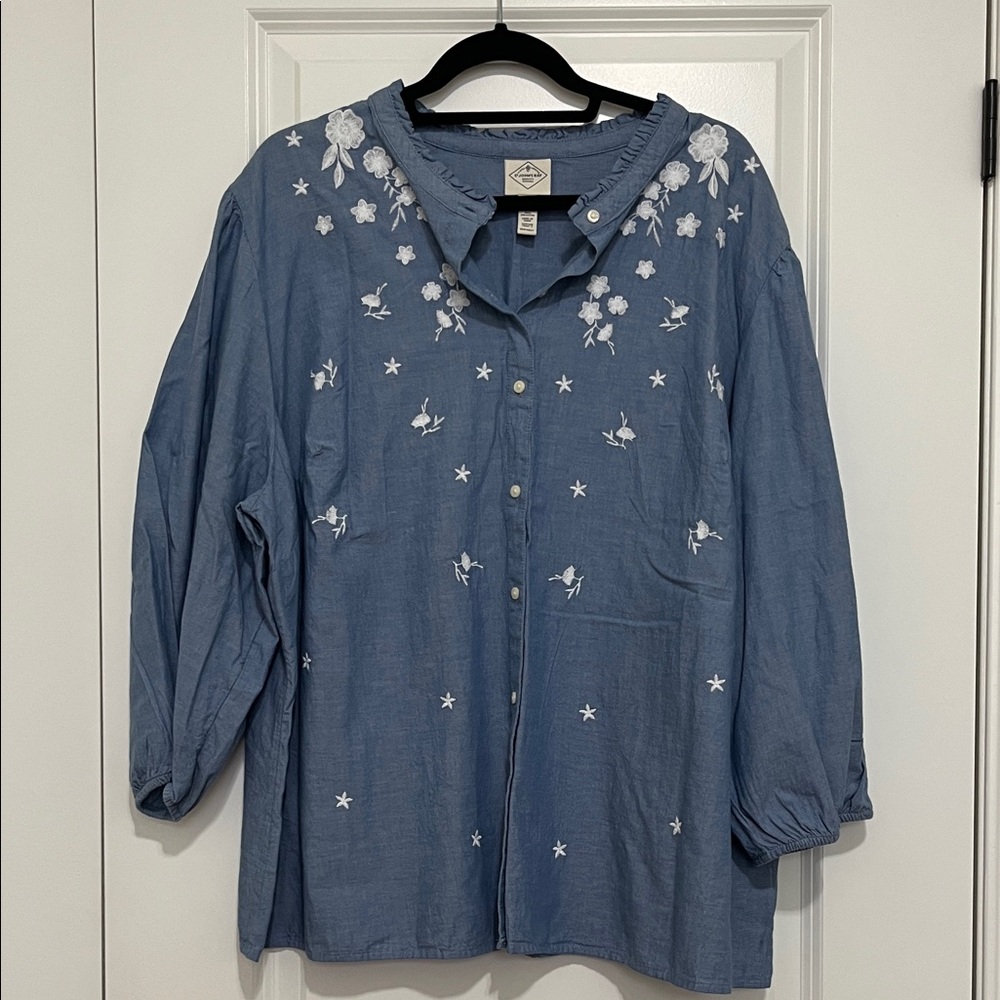 St. John's Bay Blue Cotton Shirt